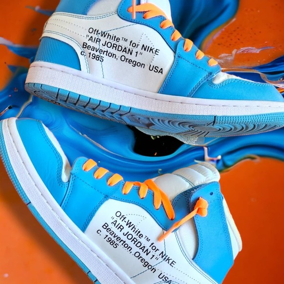 Jordan 1 retro university Blue off White men\'s 10 UNC main image 15